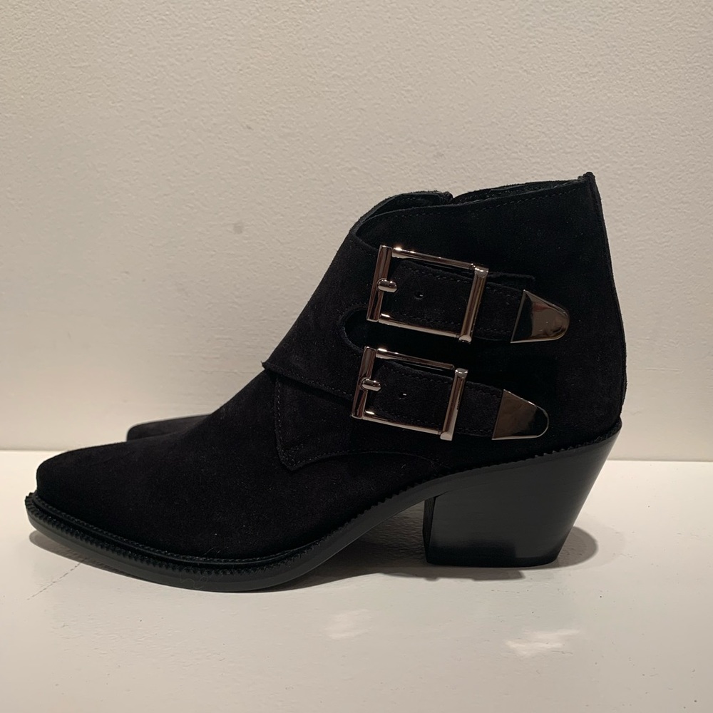 Barbara Bui Suede Ankle Boot with buckle in black